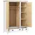 Produktbild 3 för Garderob 3 dörrar Hill vit 127x50x170 cm massiv furu