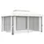 Produktbild 4 för Paviljong med draperi 4x3 m gräddvit aluminium