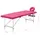 Hopfällbar massagebänk 4 sektioner aluminium rosa