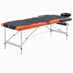 Hopfällbar massagebänk 3 sektioner aluminium svart och orange