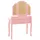 Sminkbord med pall rosa 100x40x146 cm kejsarträ