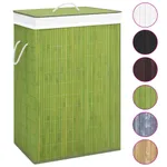 Tvättkorg bambu med 1 sektion grön