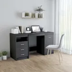 Skrivbord grå 140x50x76 cm konstruerat trä