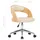 Snurrbar kontorsstol böjträ och konstläder gräddvit