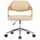 Snurrbar kontorsstol böjträ och konstläder gräddvit