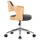 Snurrbar kontorsstol böjträ och konstläder svart