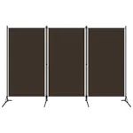 Rumsavdelare 3 paneler brun 260x180 cm