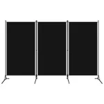 Rumsavdelare 3 paneler svart 260x180 cm 