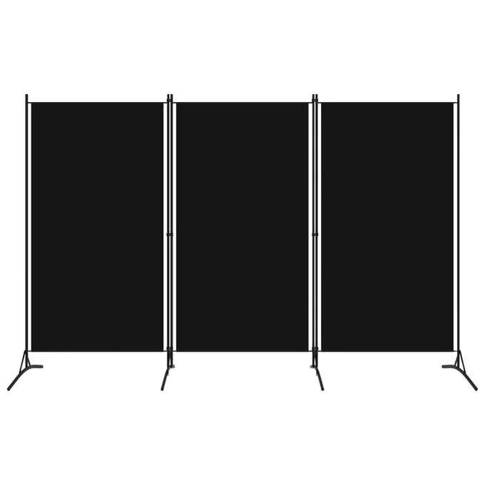 Rumsavdelare 3 paneler svart 260x180 cm 
