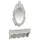 Vägghylla för nycklar och smycken med spegel och krokar grå