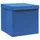 Förvaringslådor med lock 10 st 28x28x28 cm blå