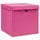 Förvaringslådor med lock 4 st 28x28x28 cm rosa