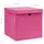 Förvaringslådor med lock 4 st 28x28x28 cm rosa