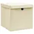 Produktbild 2 för Förvaringslådor med lock 4 st 28x28x28 cm gräddvit