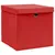 Produktbild 3 för Förvaringslådor med lock 10 st 28x28x28 cm röd