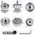 Produktbild 7 för Knappmaskin med 500 st knappnålsdelar 44mm roterbar stans
