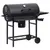 Produktbild 2 för Grilltunna med hjul och bord svart stål 115x85x95 cm
