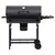 Produktbild 3 för Grilltunna med hjul och bord svart stål 115x85x95 cm