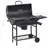 Produktbild 10 för Grilltunna med hjul och bord svart stål 115x85x95 cm