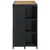 Produktbild 3 för Barbord med förvaringshyllor svart 120x60x110 cm konstrotting