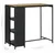 Produktbild 7 för Barbord med förvaringshyllor svart 120x60x110 cm konstrotting