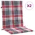 Produktbild 2 för Stolsdynor 2 st rödrutig 100x50x3 cm oxfordtyg