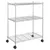 Produktbild 2 för Förvaringshylla med hjul 3 hyllplan 60x35x81 krom 150 kg