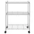 Produktbild 3 för Förvaringshylla med hjul 3 hyllplan 60x35x81 krom 150 kg