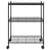 Produktbild 3 för Förvaringshylla med hjul 3 hyllplan 60x35x81 svart 150 kg