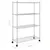Produktbild 7 för Förvaringshylla med hjul 4 hyllplan 90x35x142 cm krom 200 kg