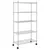 Produktbild 2 för Förvaringshylla med hjul 5 hyllplan 75x35x155 cm krom 250 kg