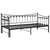 Produktbild 6 för Utdragbar sängram bäddsoffa svart metall 90x200 cm