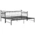Produktbild 7 för Utdragbar sängram bäddsoffa svart metall 90x200 cm