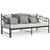 Produktbild 12 för Utdragbar sängram bäddsoffa svart metall 90x200 cm