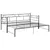 Produktbild 5 för Utdragbar sängram bäddsoffa svart metall 90x200 cm