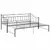 Produktbild 4 för Utdragbar sängram bäddsoffa svart metall 90x200 cm