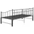 Produktbild 9 för Utdragbar sängram bäddsoffa svart metall 90x200 cm