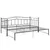 Produktbild 3 för Utdragbar sängram bäddsoffa svart metall 90x200 cm