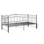 Produktbild 6 för Utdragbar sängram bäddsoffa svart metall 90x200 cm