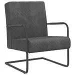 Fribärande stol mörkgrå sammet