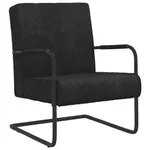 Fribärande stol svart sammet