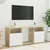 Produktbild 4 för TV-bänk med LED-belysning vit och sonoma-ek 120x30x50 cm