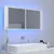 Produktbild 10 för Spegelskåp för badrum LED vit högglans 100x12x45 cm akryl
