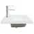Produktbild 4 för Inbyggt handfat med blandare 101x39x18 cm keramik vit