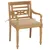 Produktbild 2 för Bataviastolar 2 st med beige dynor massiv teak