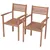 Produktbild 3 för Trädgårdsstolar 2 st med beige dynor massiv teak
