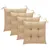 Produktbild 3 för Trädgårdsstolar med beige dynor 4 st massiv teak