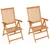 Produktbild 2 för Trädgårdsstolar med beige dynor 2 st massiv teak