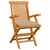 Produktbild 2 för Trädgårdsstolar med beige dynor 3 st massiv teak