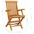 Produktbild 10 för Trädgårdsstolar med beige dynor 3 st massiv teak